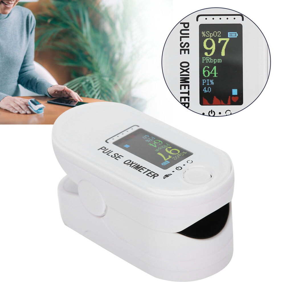 White Fingertip Pulse Oximeter Abs Heart Rate & Spo2 Monitor