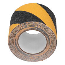 Gelbe & schwarze Sicherheitsband 10cm x 10m Rutschfeste Warnstreifen