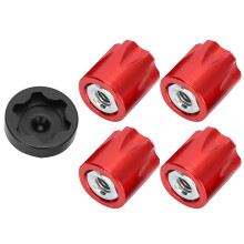 4 Stück Rote Aluminium RC Auto Radmittenkappe M4 Muttern für 1/10 & 1/8 Modelle