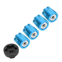 4 Stück Aluminiumlegierung M4 Radnabenabdeckungen für RC-Autos Blau