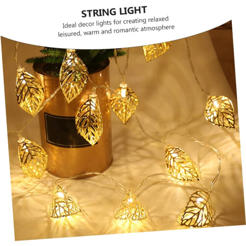 3 Pcs Metal Leaf String Lights Iron Led Room Decor Battery-Powered String Light 2