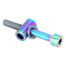 Titaniumlegierung Fahrradsattelstütze Schraube Regenbogen M5x30/35/40mm Langlebige Schraube