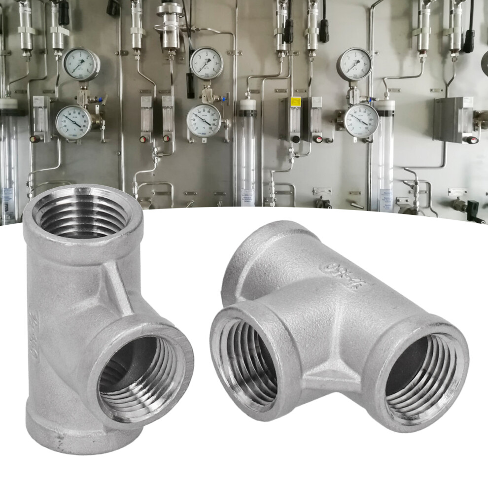 2X 316 Stainless Steel Npt 1/2Â150T Tee Pipe Fittings Threaded Cast Couplings 9491360814610
