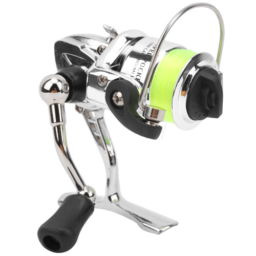 Portable Spinning Reel 120m/393.7ft, Foldable Rocker Arm, Interchangeable Handle 1
