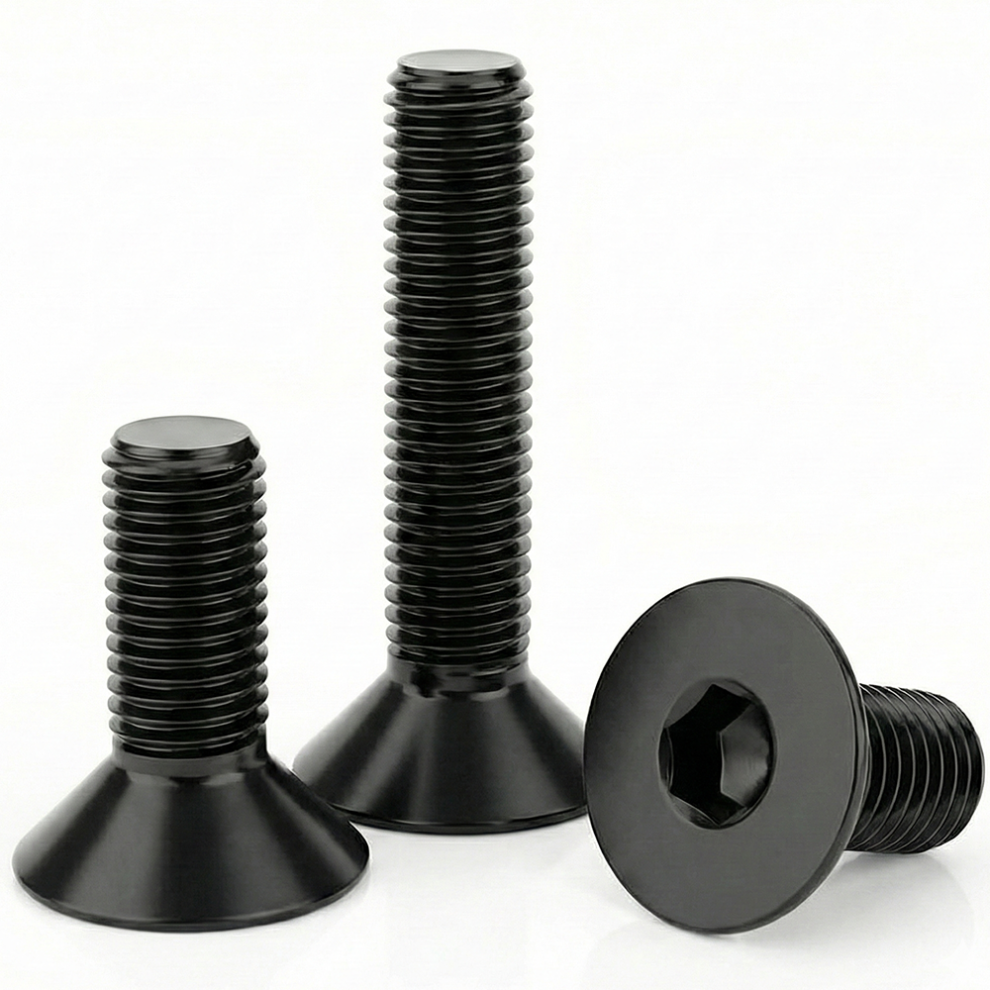 (50, M6 X 30Mm) Black Hex Socket Countersunk Bolts | Din 7991 / Iso 10642 Flat Head Allen Screws | High Tensile Rustproof Carbon Steel Fasteners 5056826614483