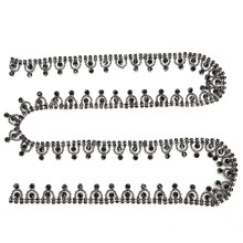 Schwarzes Nieten-Ba बरसenkettchen mit Quaste Bauchtanz-Schmuck 91 cm