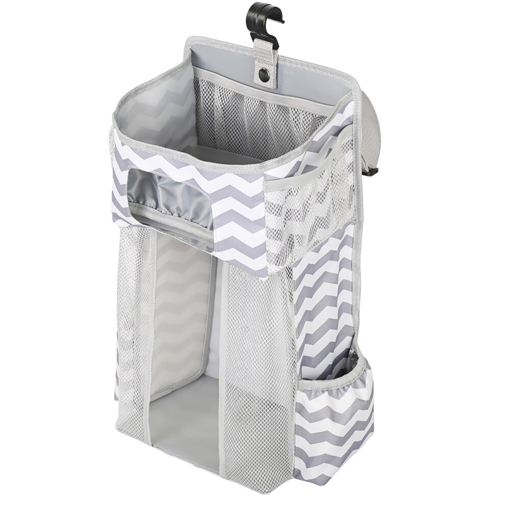 Hanging Baby Diaper Caddy Organizer White Grey 23x16x45cm