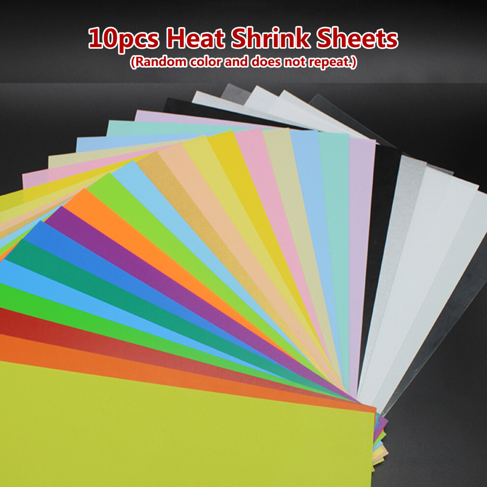 10 Pcs Heat Shrink Art Films, 20x29cm, Random Color, 0.3mm Thick-image-OPC-PMYFPMK-NEW