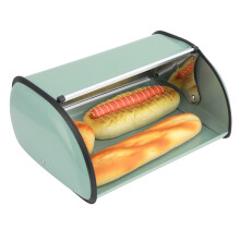 Large Blue Metal Bread Pastry Storage Box, 15x24x33cm