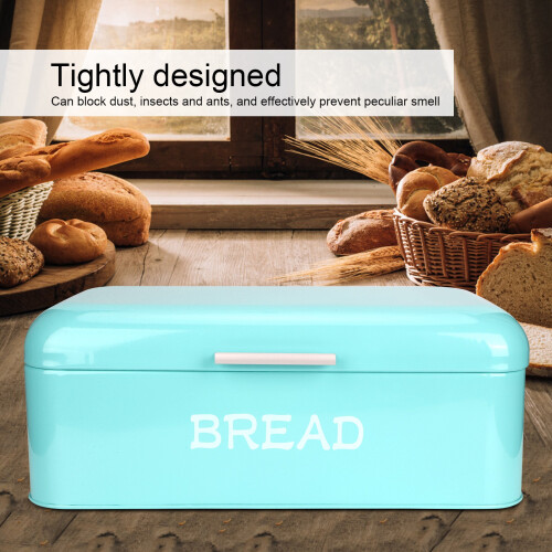 Large Capacity Iron Bread Box – Blue, 42x16.5x24cm Kitchen Storage 2