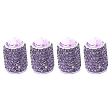 4pcs Twinkle Tire Valves Stem Covers & Anti rusts Tire Valves Caps set General Fit for Car SUV Motorcycle Bike purple