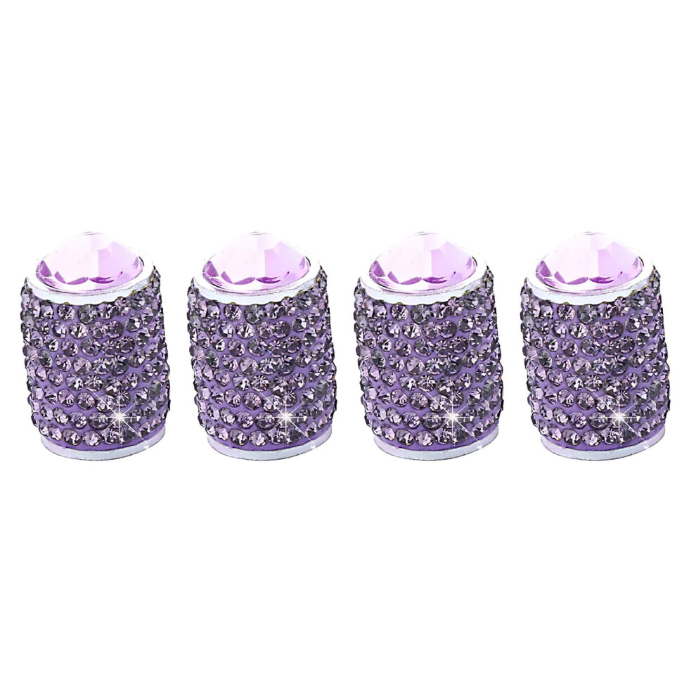 4Pcs Twinkle Tire Valves Stem Covers & Anti Rusts Tire Valves Caps Set General Fit For Car Suv Motorcycle Bike Purple 9105992061136