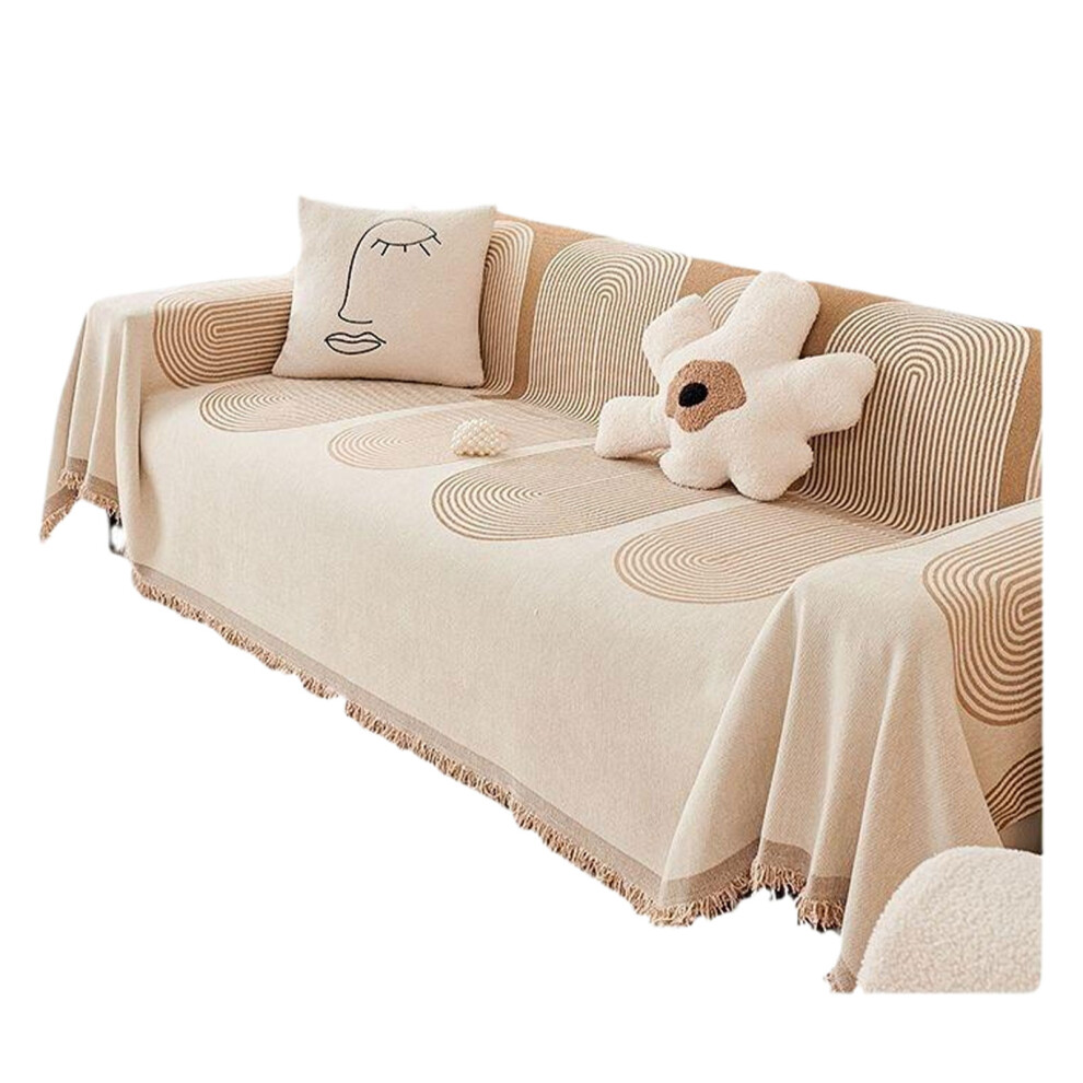 (Beige, 180x180cm) Thick And Flexible Chenille Fabric Sofa Cover Anti Cat Scratch All-image-OPC-PMYG7XJ-NEW