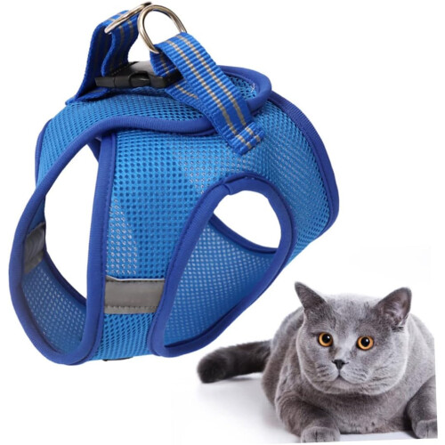 Soft Mesh Cat Vest Harness Kitten Set Breathable Pet Pulling Strap (size S) 2