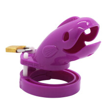 Chastity Device Penis Cage for Men Chastity Cage Bondage Locked Cage with 5 Sizes Rings Sexy Toys(Lila)