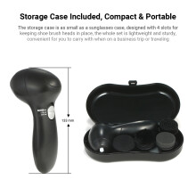 Mini Handheld Electric Shoe Brush Kit with 4 Brush Heads and Storage Case