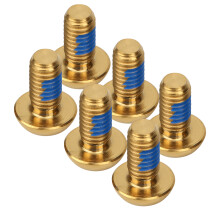 6 Stück Titaniumlegierung M5x10mm Fahrradbremsenscheiben-Schrauben Gold T25