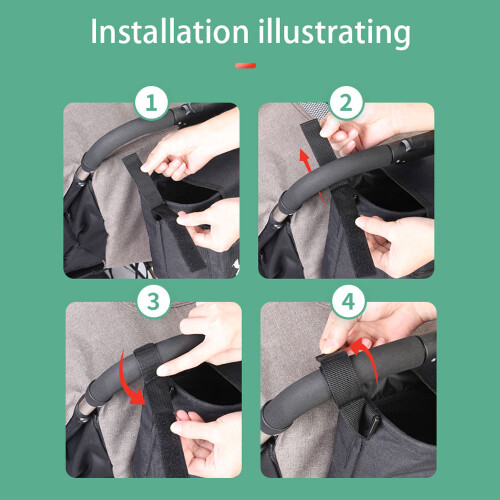 Universal Stroller Organizer Bag with Cup Holders, 31x10x22cm, Black 2