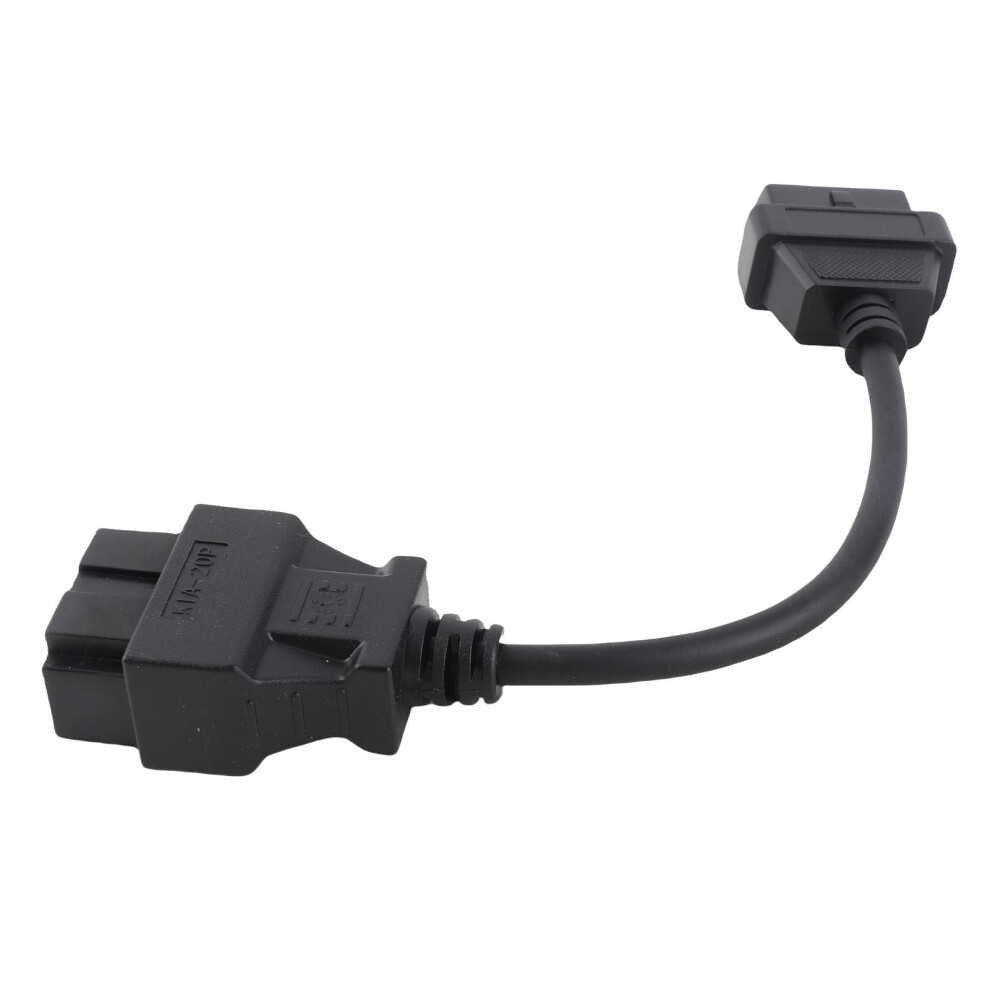 20Pin Male To 16Pin Female Obd2 Connector Cable - Flexible 205Mm Adapter Black 3741360849898