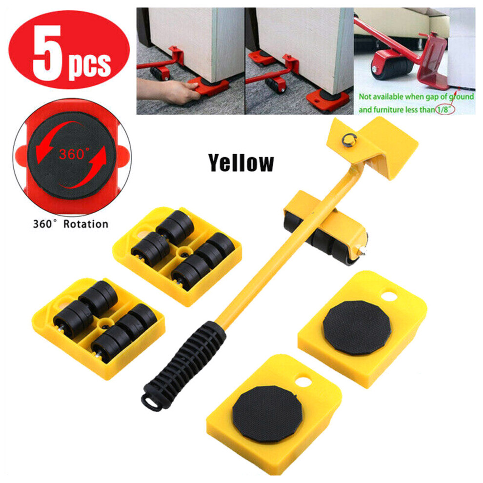 5Pcs Heavy-Duty Furniture Mover Tools With 4 Wheels Easy Glide System 5081360853760