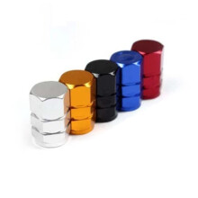 4pcs Blue Aluminum Alloy Tire Valve Caps Durable Dust Covers for Cars Bikes Suvs Easy to Install Prevents Leakage Dirt Fit