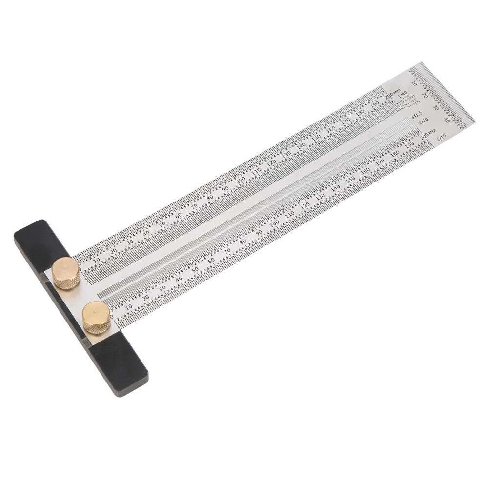 200Mm Stainless Steel T Ruler For Precise Woodworking Marking 7651360856405