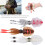 3 Stück Tiefsee Soft-Squid Köder – PVC, Braun/Pink/Weiß, 80g 6