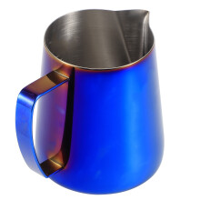 400ml Bunter blauer Edelstahl-Kaffeeschäumerohr, 11,2 x 9,5 cm