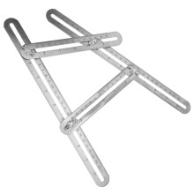 Stainless Steel Four-Sided Folding Measuring Ruler, Multi-Angle Template 12"x6.9"