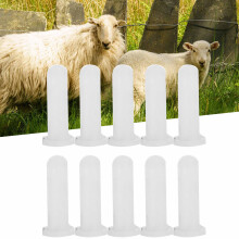 Pack of 10 Lamb Teats - Silicone Nipple for Calf & Goat Milk Feeding