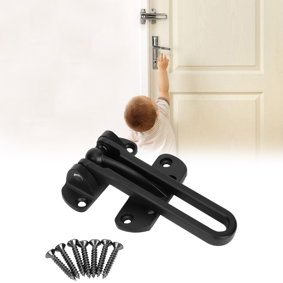 Stainless Steel Anti-Theft Door Lock Latch With Security Guard Â Matte Black 5031360861937
