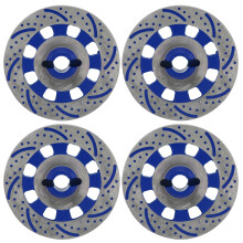 Metall 4 Stück Blau Hex Radnabe Bremsscheibe passend für 1/7 RC Auto 43 mm