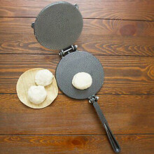 8in Aluminum Alloy Tortilla Press with Folding Handle - Grey