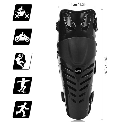 Motorcycle Knee Guards Pair, Adjustable, Breathable, 11x39cm