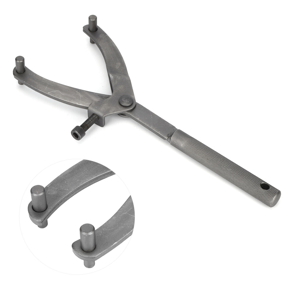 Adjustable Iron Spanner Wrench For Motorcycle Rotor & Sprocket, 11.5In Gray 7671360874971