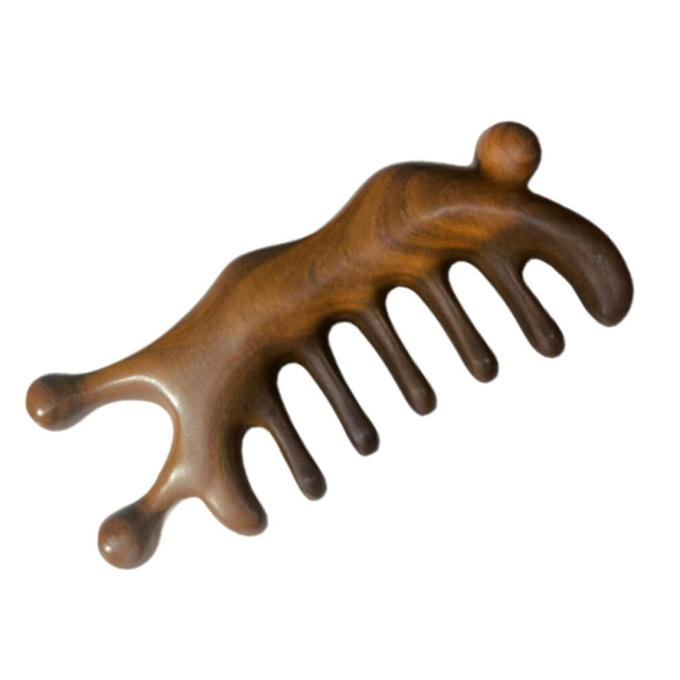 Massage Comb Scalp Massager Sandalwood Hair Face Massager for Home Travel Use