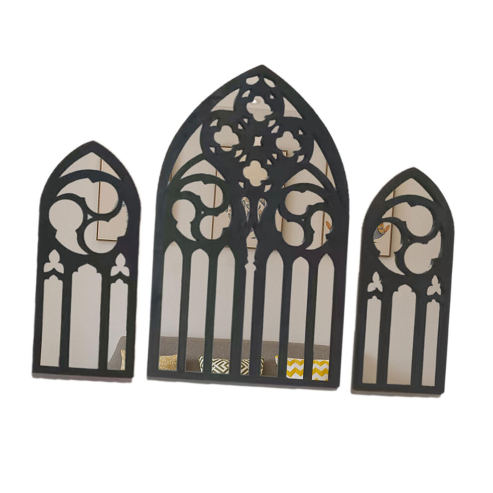3piece Baroque Wall Mirror Decorative Arched Gothic Mirror For Bedroom-image-OPC-PMYHP2Z-NEW