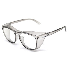 Safety Glasses, Anti-Pollen Goggles with Side Shields, Clear Lens Protective Work Eyewear, Resistant to Bending Temples Transparent gray