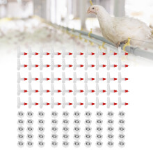 50pcs Chicken Nipple Drinkers Spring Tee Waterer | White, 7x5.5x4.5cm