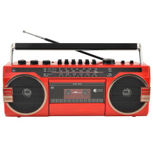 Retro CD Player Portable Cassette Player with AM/FM Radio, Bluetooth, Volume Adjustment Knobs - Ideal for Family Gatherings and Travel