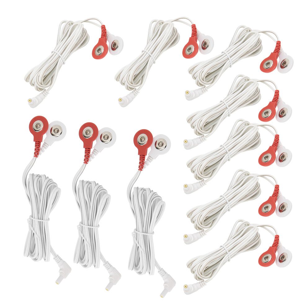 10pcs 2.35mm 1.5m Electrode Lead Wires for TENS/EMS Physiotherapy Machines