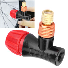 Aluminiumlegierung CO2-Fahrradventilkopf für Rennräder & Mountainbikes, Schwarz + Rot