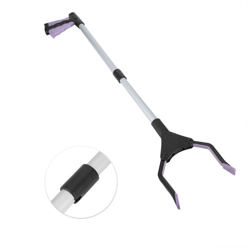 Portable Folding Picker Tool Purple Handle for High and Tight Spaces