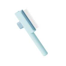 cat brushes for short and long hair massage dehydration tool with release button pet grooming comb pet control brush Blue