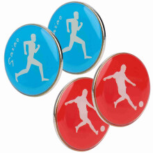 4 Stück Metall Zwei-Seiten-Wurfmünzen für Fußball und Volleyball 35x2 mm