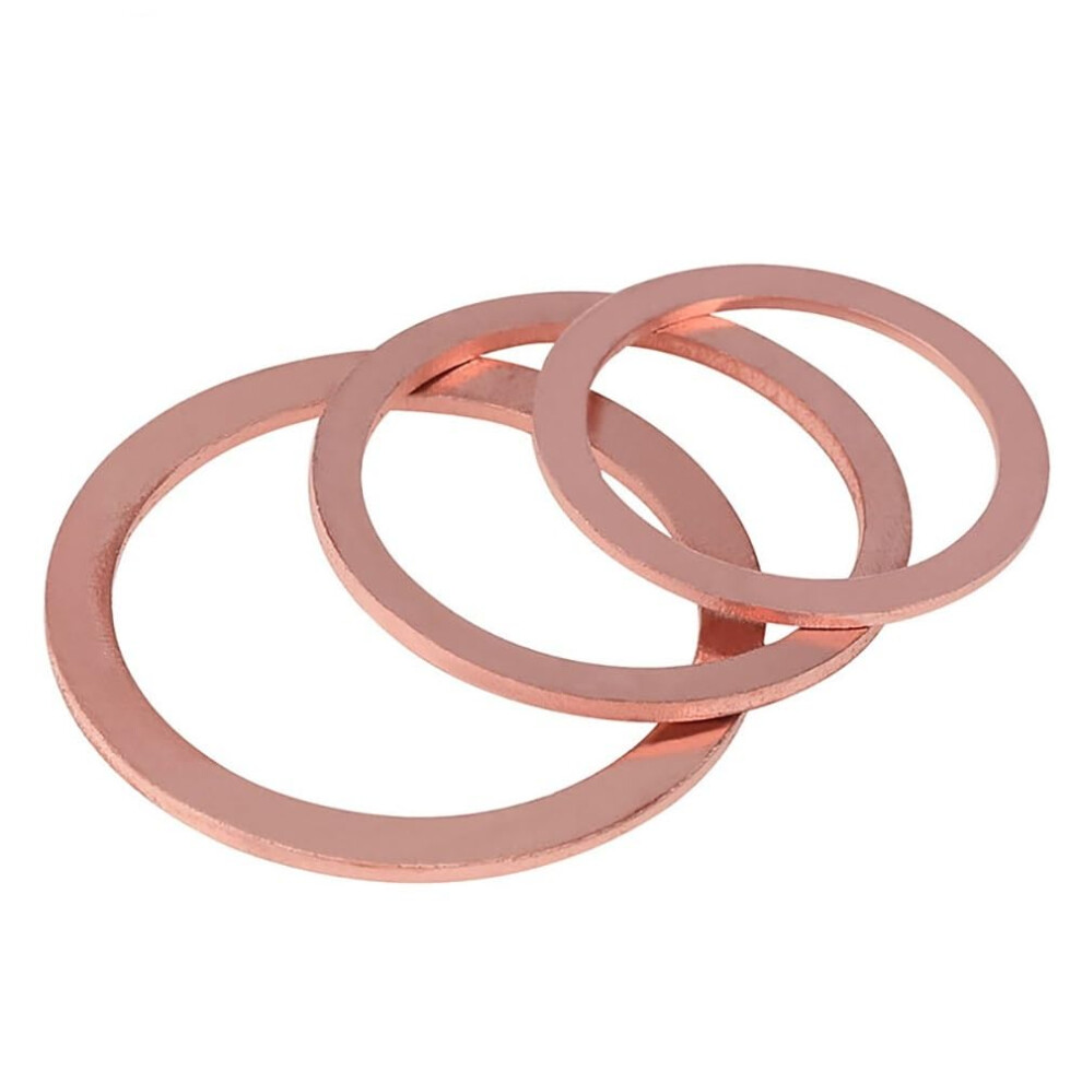 1Piece - 30Pcs Red Copper Sealing Washer Plain Washer Seal Gasket Ring M5 M6 M10 M12 M14 M16 M18 M20 M22 M24 M27 M30 M33-M48(20Pcs M8X13X1.0)-image-OPC-PMYJDJ5-NEW