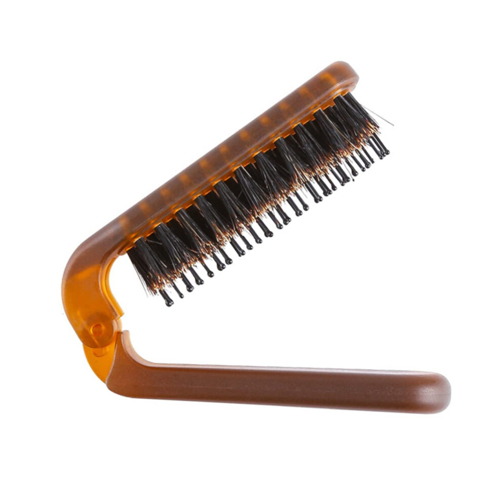 Folding Bristle Comb Portable Travel Hair Brush Bristle Massage Comb Lightweight for Men and Women