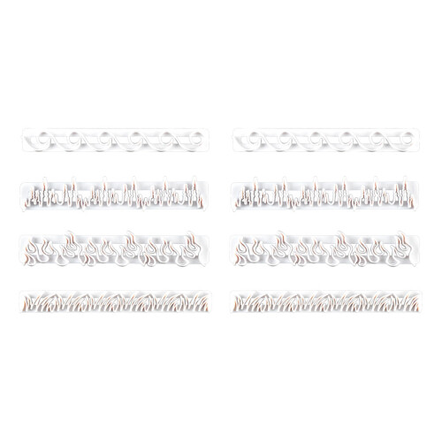 8pcs Plastic Embossing Mould Beautiful Cake Designs Effortlessly Wide