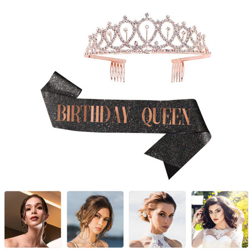 1 Set Verjaardag Koningin Kroon Feest Riem 2