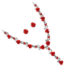 3 Sets Rozen Halsketting En Oorbellen Vrouwen Sieraden